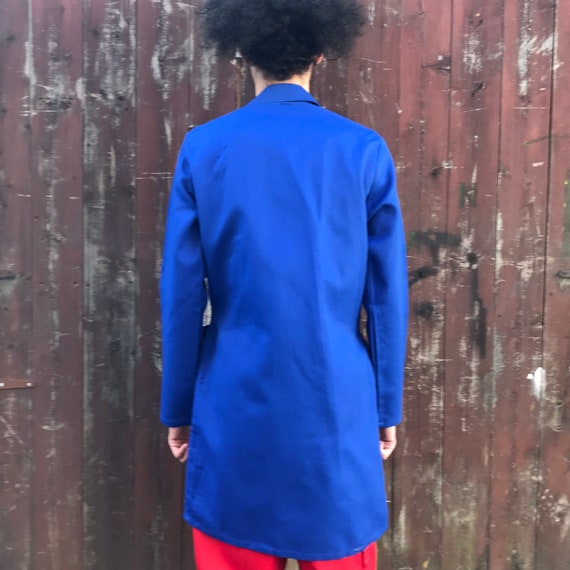 Long Blue Workwear Lab Atelier Coat. Medium - image 9