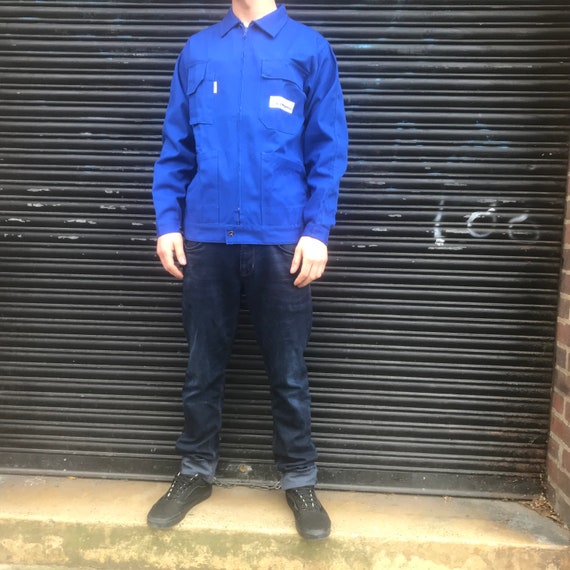 Medium French Workwear Jacket. Zipped Chore Coat.