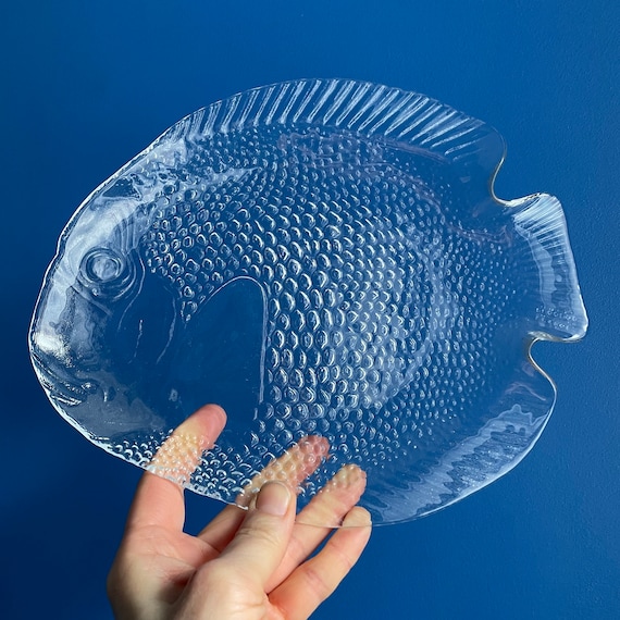 魚の形をしたガラスのサービングディッシュ - Etsy 日本