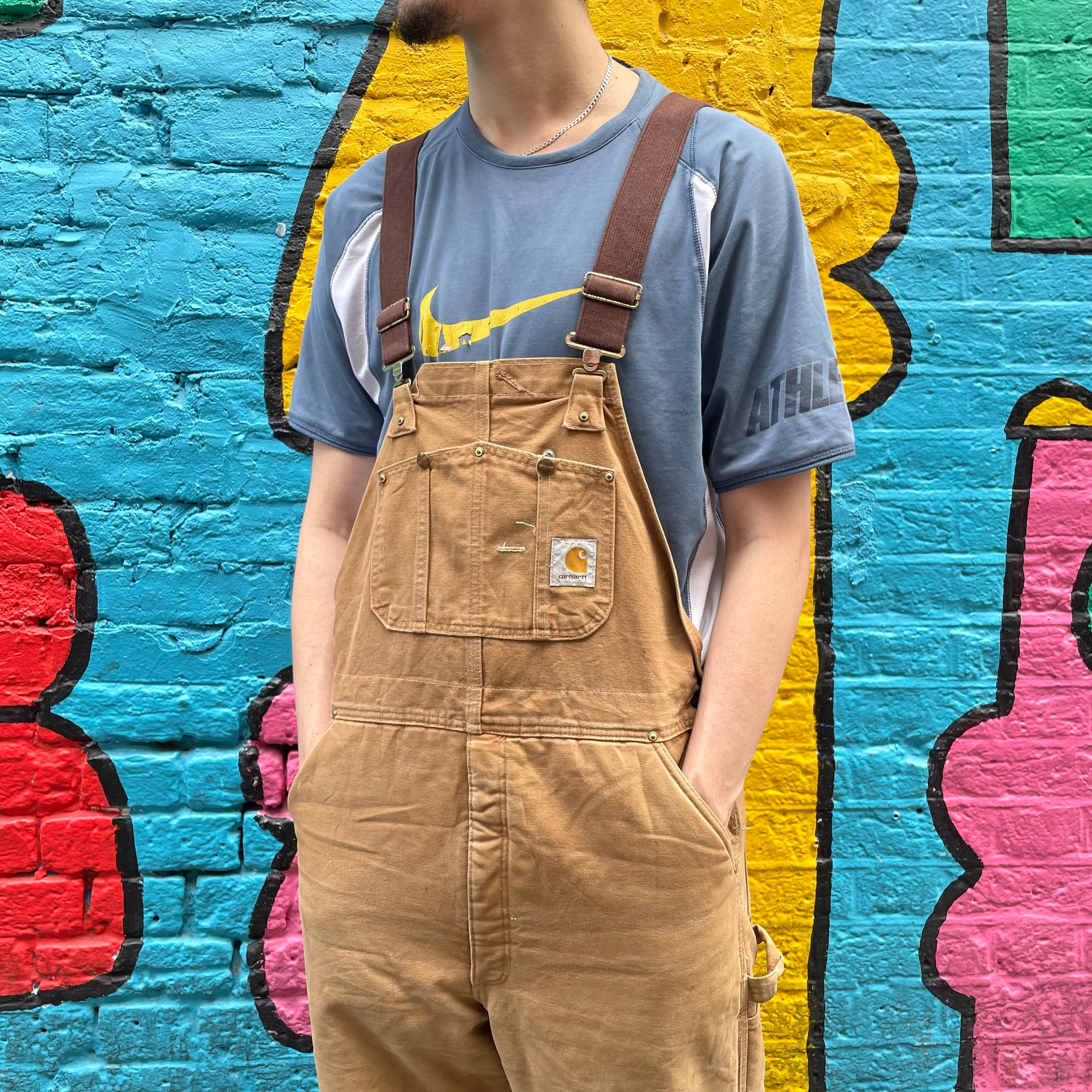 1990s Carhartt Sand Dungarees Overalls 38 X 30 Padded - Etsy