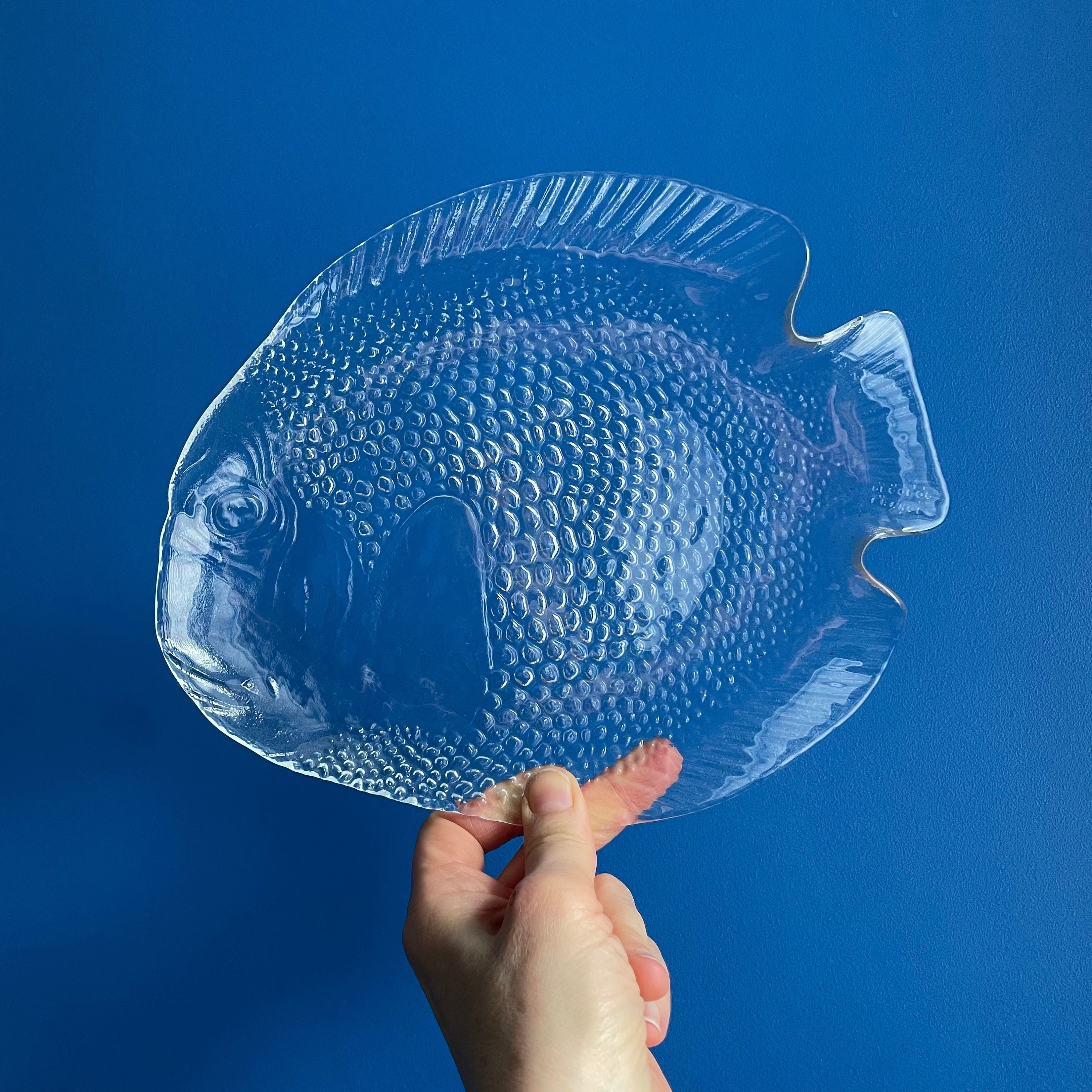 魚の形をしたガラスのサービングディッシュ - Etsy 日本