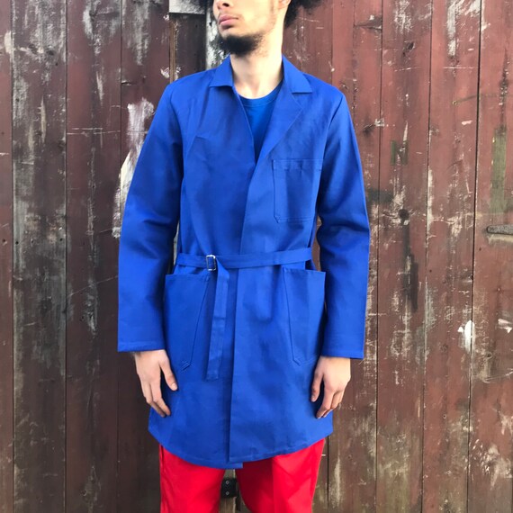 Long Blue Workwear Lab Atelier Coat. Medium - image 3