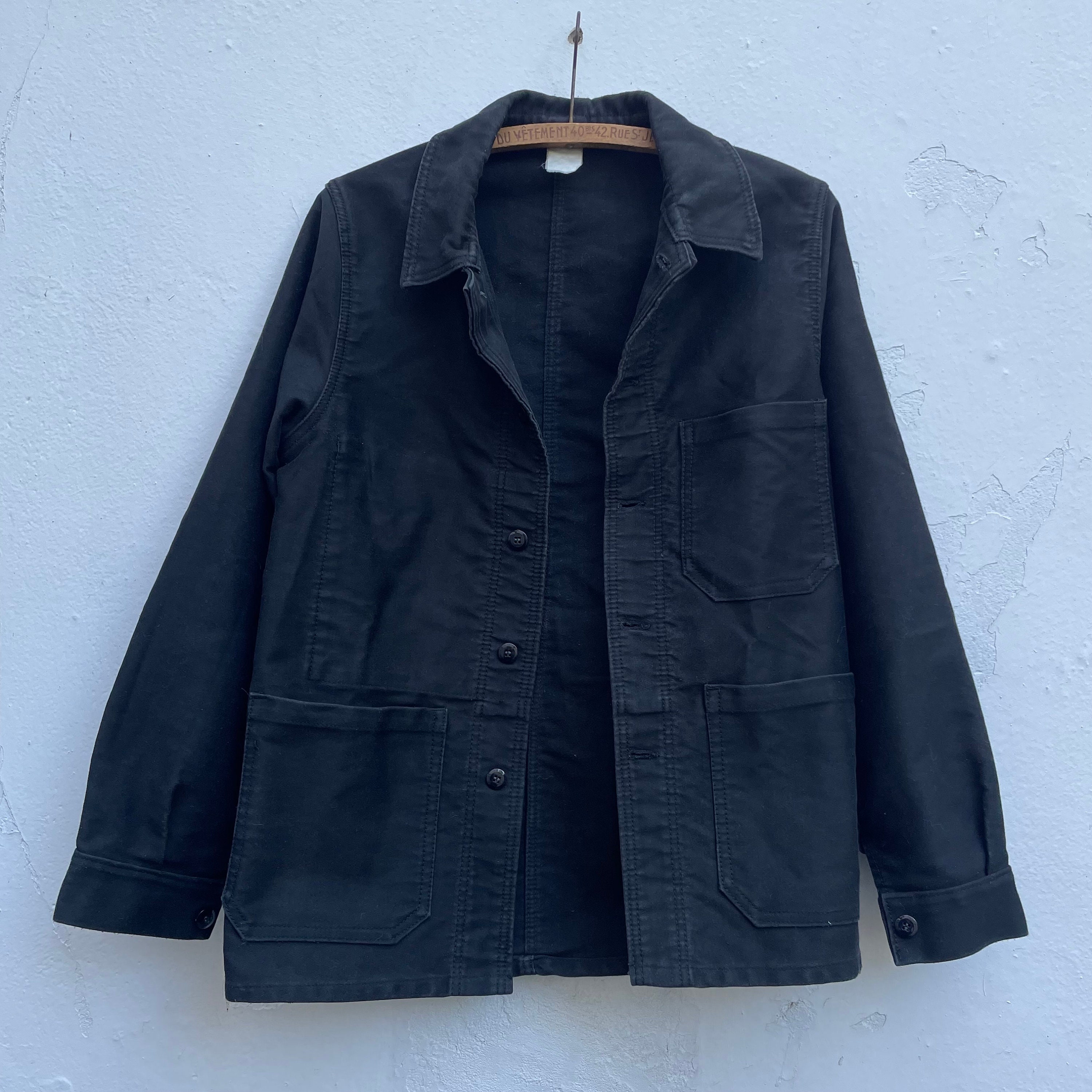 XS Le Laboureur Black Moleskin Chore Jacket - Etsy