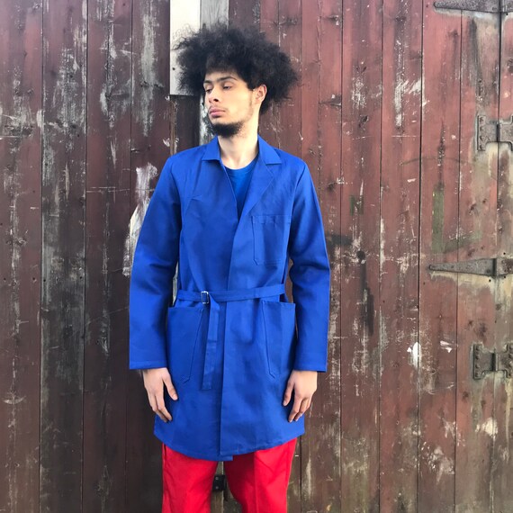 Long Blue Workwear Lab Atelier Coat. Medium - image 4