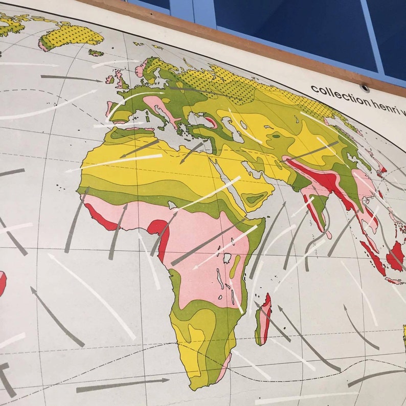 Large World Map. French School Poster by Armand Collin. - Etsy UK