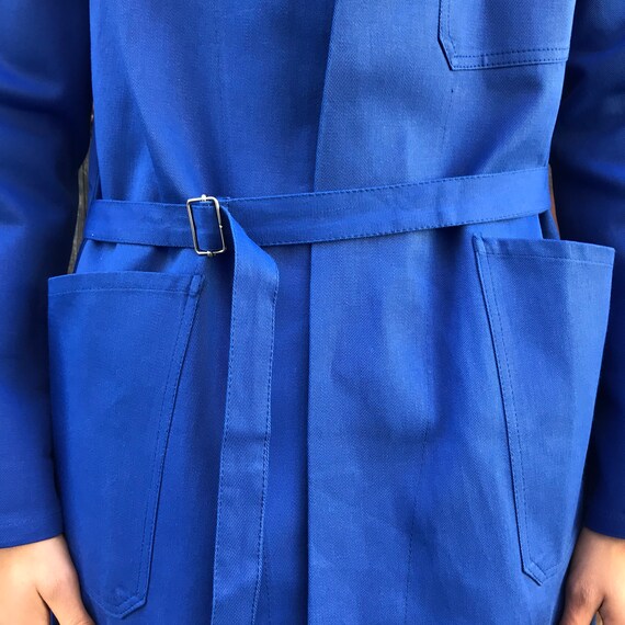 Long Blue Workwear Lab Atelier Coat. Medium - image 6