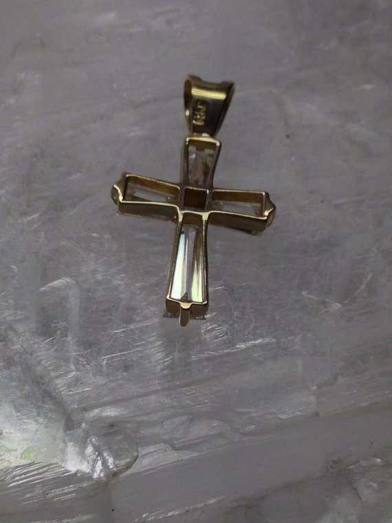 14kt Yellow Gold and Genuine CZ Cross - image 4