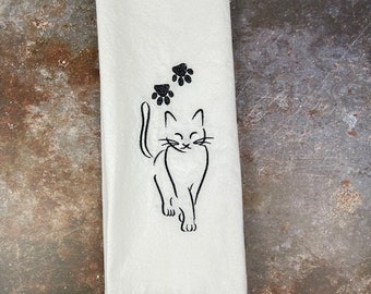 Cat gift, Cat kitchen towel, personalized embroidered cat towel, cat mom gift, cat kitchen decor, cat decor, cat lover gift