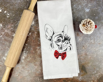 French Bulldog Kitchen Tea Towel, Frenchie towel, Frenchie Gift, Frenchie Mom Gift, Boy French Bulldog, Boy Frenchie Gift, Mom Dog Gift