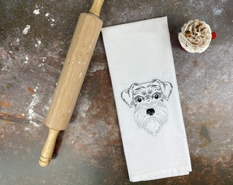 Schnauzer Gift, Schnauzer Mom Gift, Schnauzer Kitchen Towel, Dog Mom Gift, Custom Schnauzer Gift, Personalized Schnauzer Gift