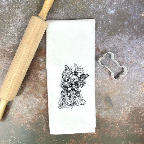 Yorkie Gift, Yorkie Kitchen Towel, Yorkie Lover Gift, Yorkie Tea Towel, Dog Lover Gift, Dog Towel, Custom Yorkie Towel, Yorkie Decor