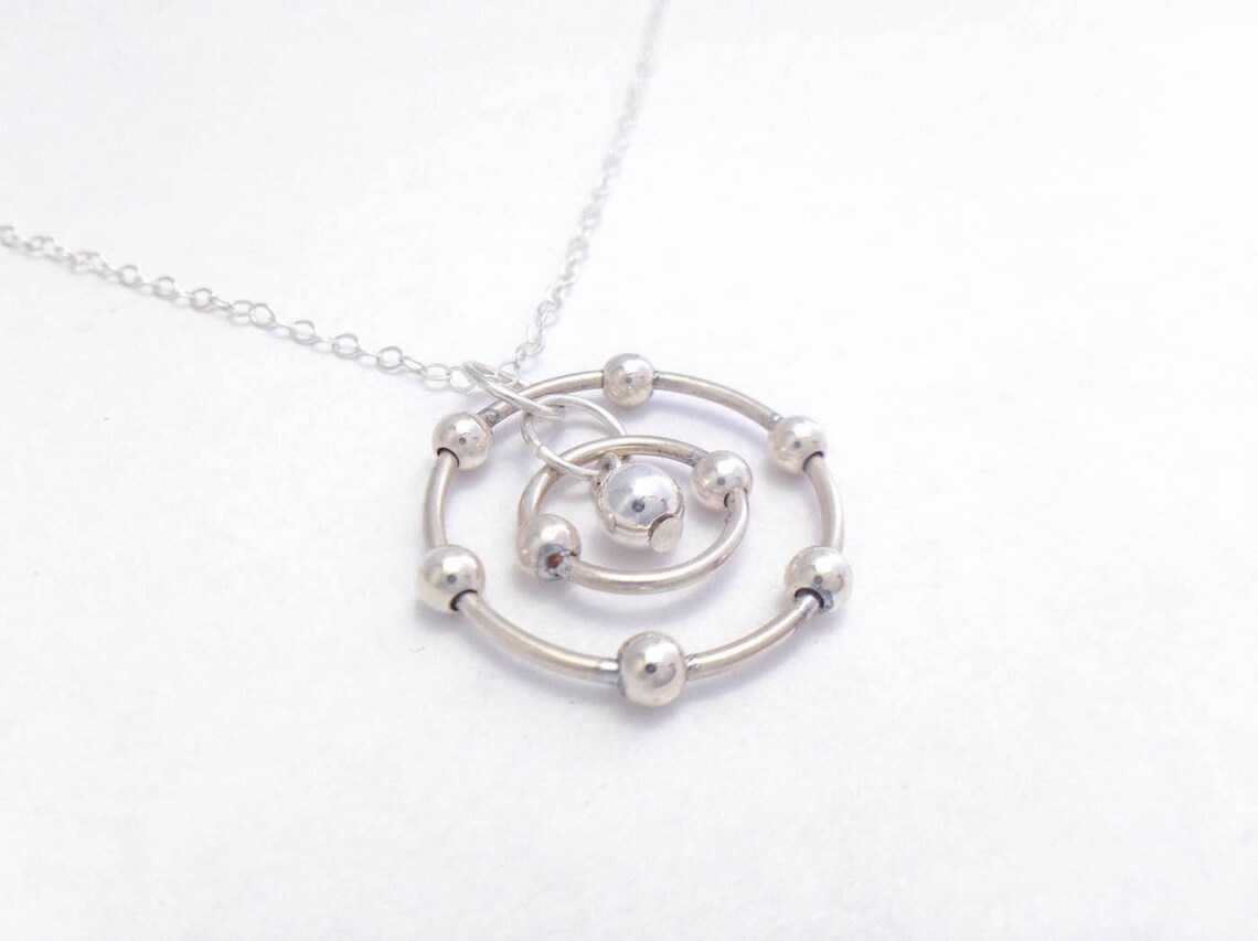 Oxygen Atom Necklace Sterling Silver Etsy
