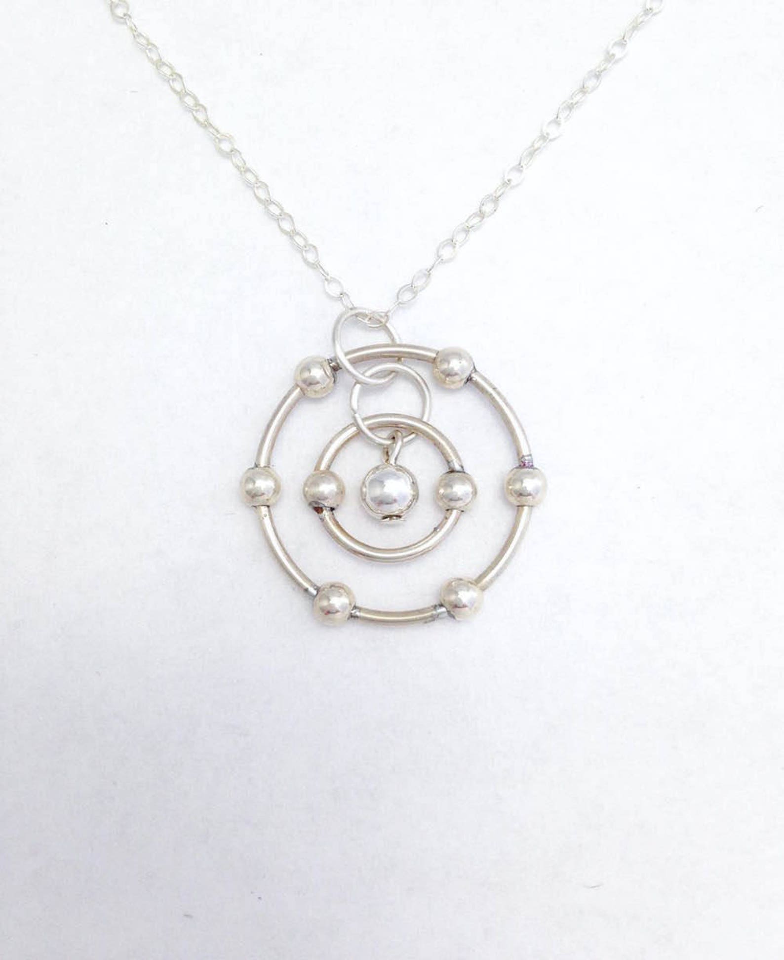 Oxygen Atom Necklace Sterling Silver Etsy