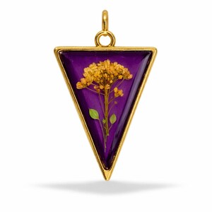 Luthien - Epoxy Resin Anheng Triangulær med Gule Blomster