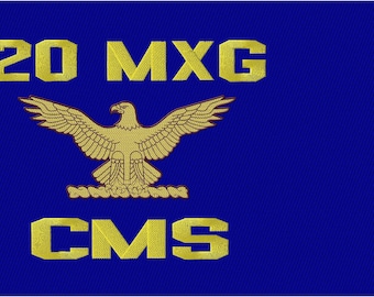 Medium Size (meant for a 13" tall by 19" wide opening) UNHEMMED Single Sided Guidon for Framing as Farewell or Retirement Gift