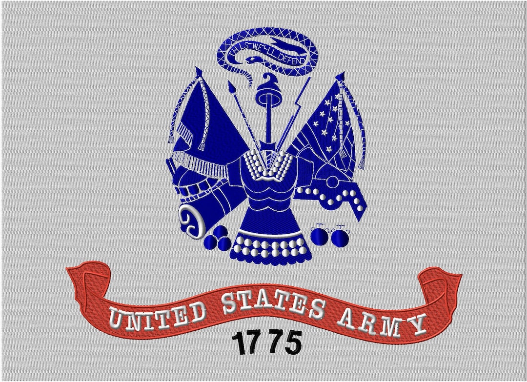 One Sided Embroidered Army Flag for Framing Etsy