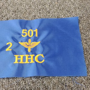 Mini Sized (meant for a 6&quot; tall by 8&quot; wide opening) Single Sided  UNHEMMED Guidon for framing retirement or farewell gift