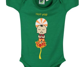 Organic baby clothes - Baby Onesie - Be Natural! Super cute and soft Bamboo & Organic Cotton Yoga Baby Onesie "Hot Yogi"