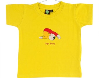 Kids Soft Yoga Organic Cotton & Bamboo T-shirt - Yoga Baby yellow