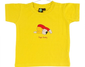 Kinder Soft-Yoga-Bio-Baumwolle & Bambus T-shirt-Yoga Baby gelb