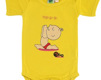 Baby clothes Soft Yoga Baby wear - Bright yellow Organic Cotton & Bamboo Baby Onesie for newborn/infants- Yoga Gu Gu