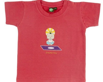 Be Natural! Cute Eco-Friendly and Soft Organic Cotton & Bamboo Yoga Tshirt  for Kids "Breathe Easy"