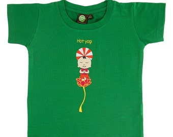 Be Natural! Eco-Friendly and Soft Organic Cotton & Bamboo T-shirt  for Kids- "Hot Yogi"