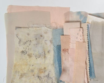 Mystery Natural Dye Mini Scrap Pack | Bundle of Assorted Pieces | Slow Stitch Patchwork Inspiration