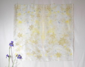 Eco Print Square Silk Scarf | FLORA