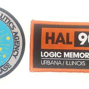 2001 Space Odyssey Aufnäher Set: Clavius Base & HAL 9000 Gestickte Aufnäher
