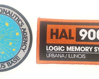 2 x 2001 Space Odyssey Patch Set - 1 x  Clavius Base Astronautics Agency Uniform & HAL 9000 Logic Memory Systems