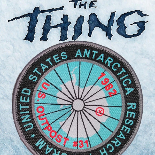 John Carpenters The Thing 1982 Outpost #31 RJ MacReady Research Program Antarctica 1982 Expedition 10cm Movie Accurate Patch Sew Iron