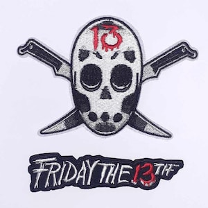 Fredagen den 13:e broderad lapp: Jason Voorhees skräckfilmslogotyp
