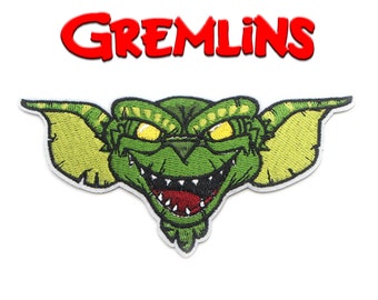 Large Gremlins Cartoon 5" x 3" Patch Christmas Movie Iron on Joe Dante Neca gift