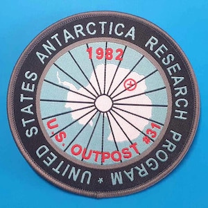 John Carpenters The Thing 1982 Outpost #31 RJ MacReady Research Program Antarctica 1982 Expedition 10cm Movie Accurate Patch Sew Iron