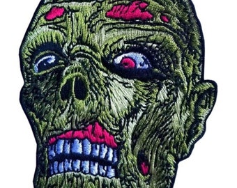 Zombie Skull Embroidered 10cm PATCH Iron on Horror Slasher Dawn of the Dead NEW & SEALED