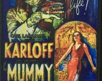 The Mummy Boris Karloff Universal Pictures 1932 8cm x 12cm Patch Classic Horror Movie Frankenstein Wolfman Gillman