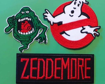 3 x Ghostbusters Patch Set Zeddemore Ghostbusters Logo and Slimer! Iron-on or Stitch Frozen Empire!