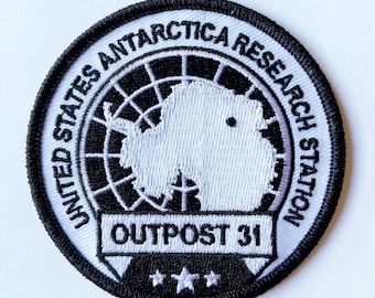 The Thing 1982 Outpost #31 Antarctica Expedition 8cm Movie Patch Sew Iron Kurt Russell