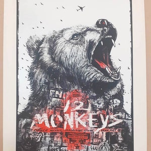 12 Monkeys Siebdruck Poster 45 cm x 60 cm von Zeb Love Brad Pitt Brc Willis Kultfilm AWESOME!!