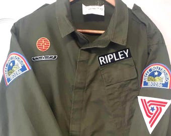 Alien Ripley Costume, Genuine UK Military Jumpsuit + 6 Patch Set USCSS Nostromo Uniform Movie Accurate Highly Detailed