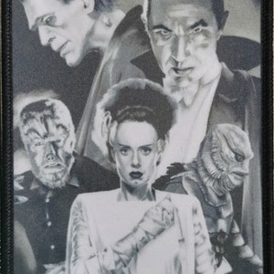 Universal Monsters 4.5" x 3.5" Classic Horror Movie Patch Wolfman Dracula The Bride Frankenstein Gillman