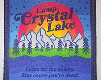 Parche estampado de Jason Voorhees de 8 cm de estilo retro de verano del campamento Crystal Lake del viernes 13 para Halloween