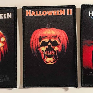 Halloween 3 x Classic Horror Movie Poster 4.5" x 3" Patch Set Michael Myers John Carpenter Horror Movies NEW
