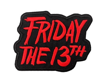 Friday The 13th Classic Jason Vorhees Horror Movie Logo 4.5&quot; x 3.5&quot; Embroidered Patch Halloween