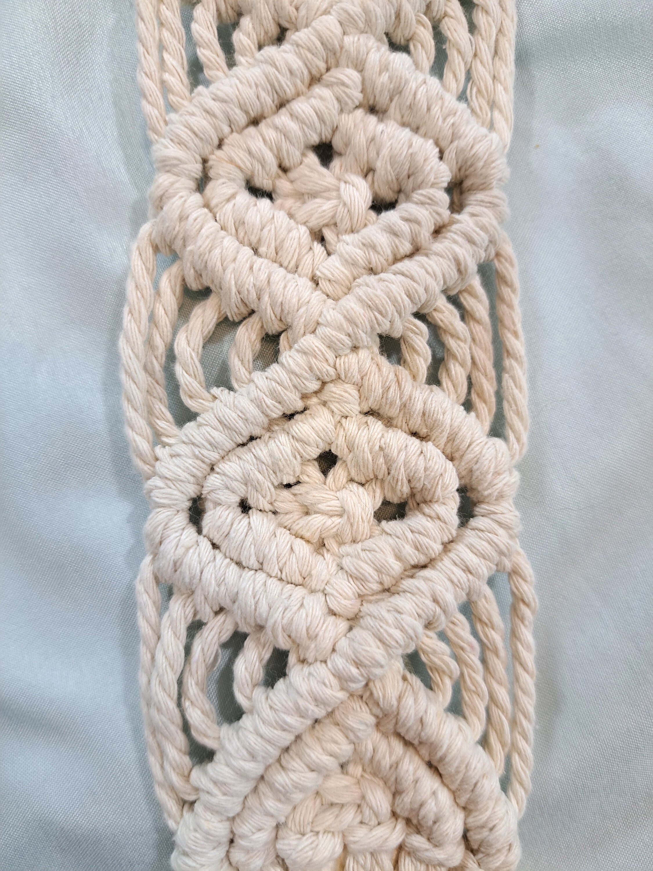 Natural Macrame Tea Towel Holder, Handmade, Kitchen Towel Hanger