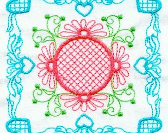 Fancy Squares Set 2 - Machine Embroidery - 5x7 hoop