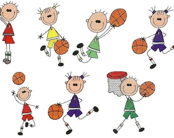 Basketball Sticks - 4x4 hoop - Machine Embroidery