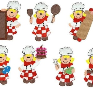 Lady Chefs - Machinaal borduren - 5x7 hoepel