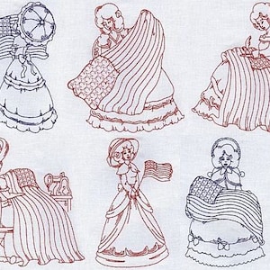 Patriotic Ladies - Machine Embroidery - 5x7 hoop